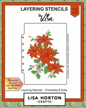 Lisa Horton Crafts Layering Stencils Poinsettia And Holly