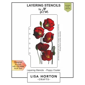 Lisa Horton Crafts Layering Stencils Poppy Cluster