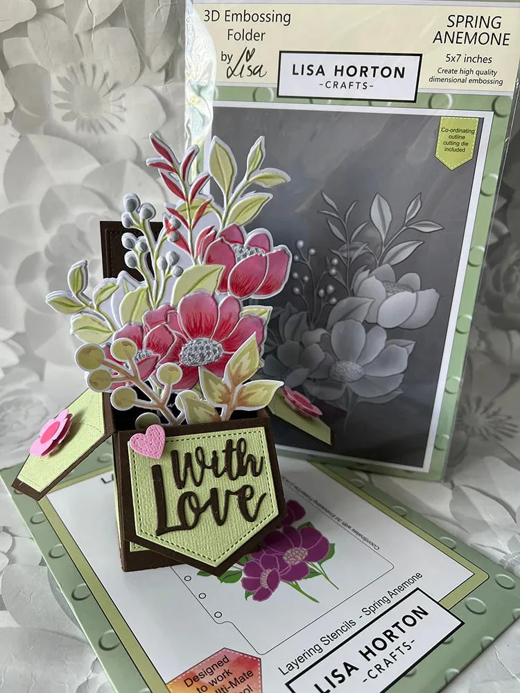 Lisa Horton Crafts Layering Stencils Spring Anemone