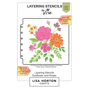 Lisa Horton Crafts Layering Stencils Sunflowers And Roses