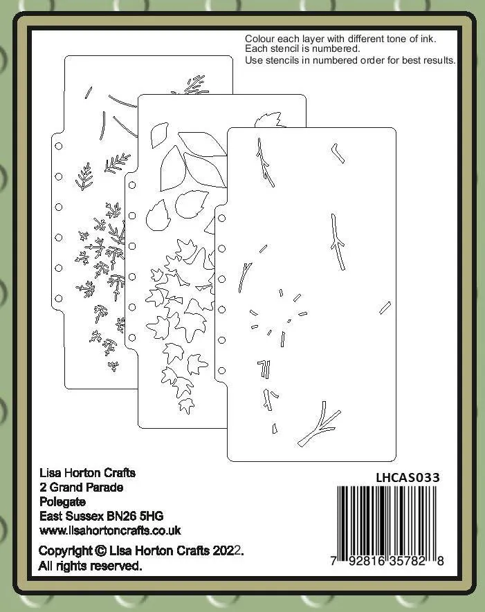 Lisa Horton Crafts Slimline Layering Stencils - Foliage Elements