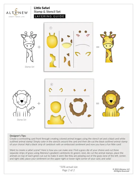 Little Safari Simple Coloring Stencil Set (4 in 1)
