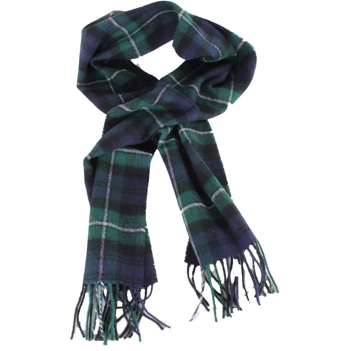 Locharron of Scotland Bowhill Forbes Modern Lambswool Scarf - Green/Navy
