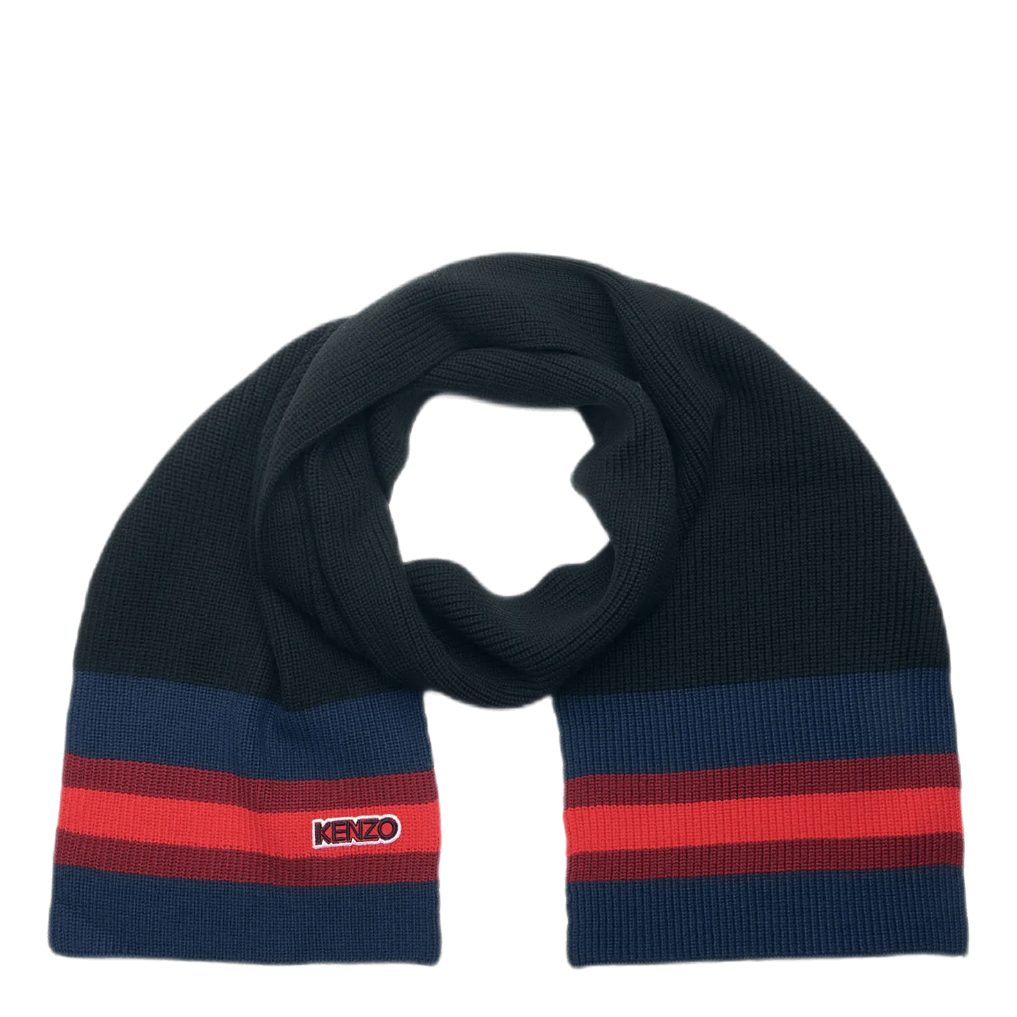 Logo Patch Knitted Scarf Black