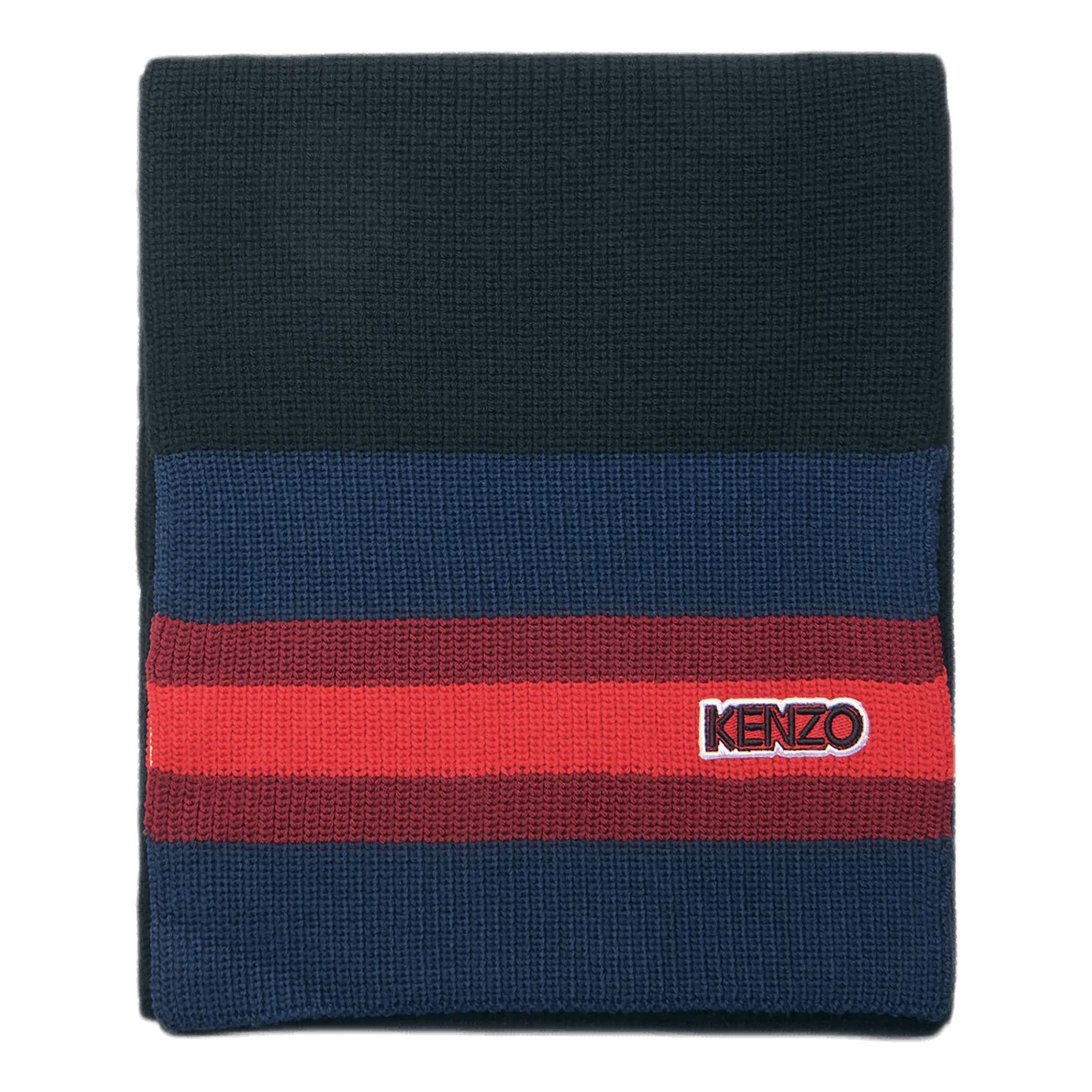 Logo Patch Knitted Scarf Black