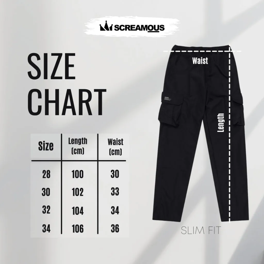 Long Pants Cargo LUCAS BLACK Slim Fit