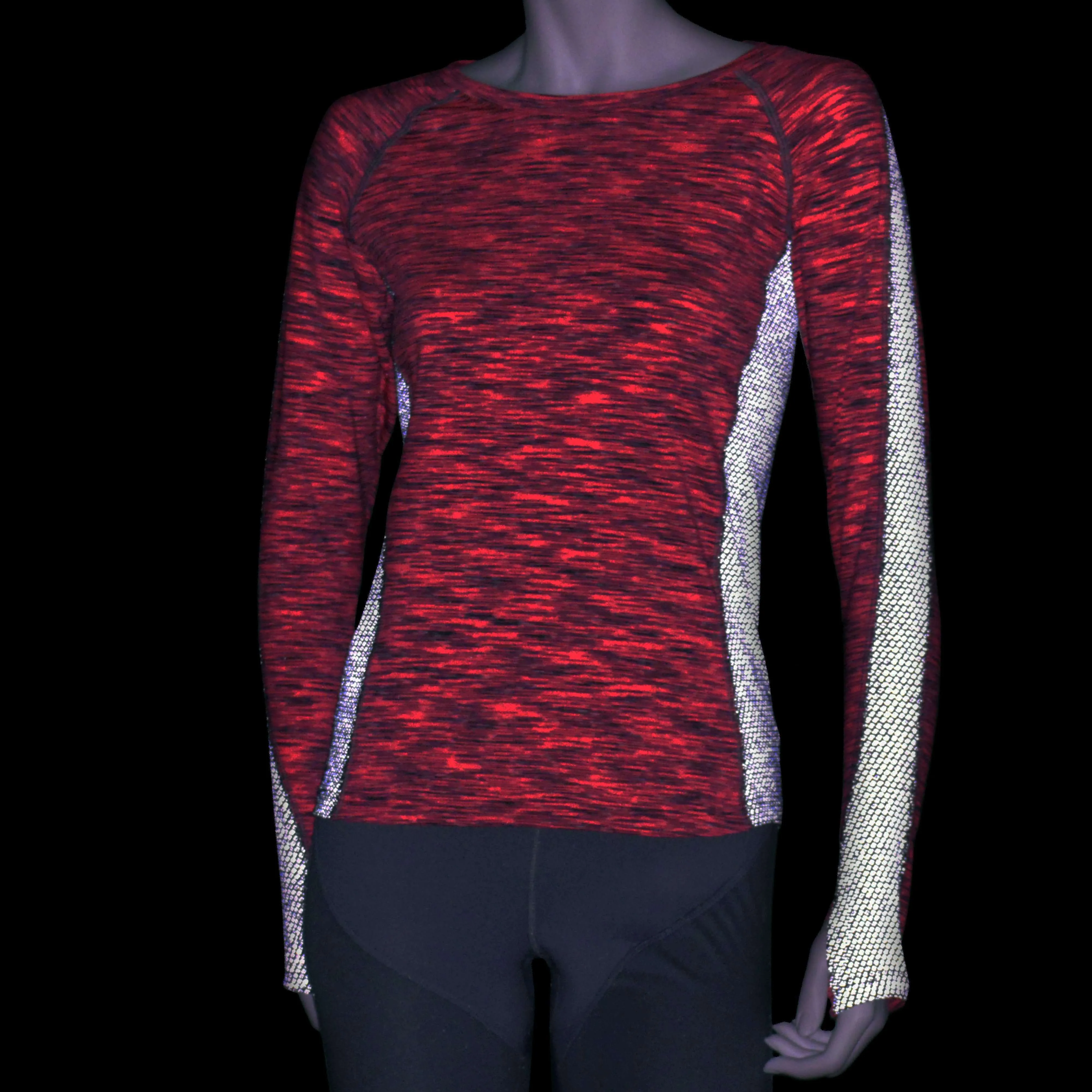 Long Sleeve Reflective Women's Piper Tee in Afterglow/Graphite