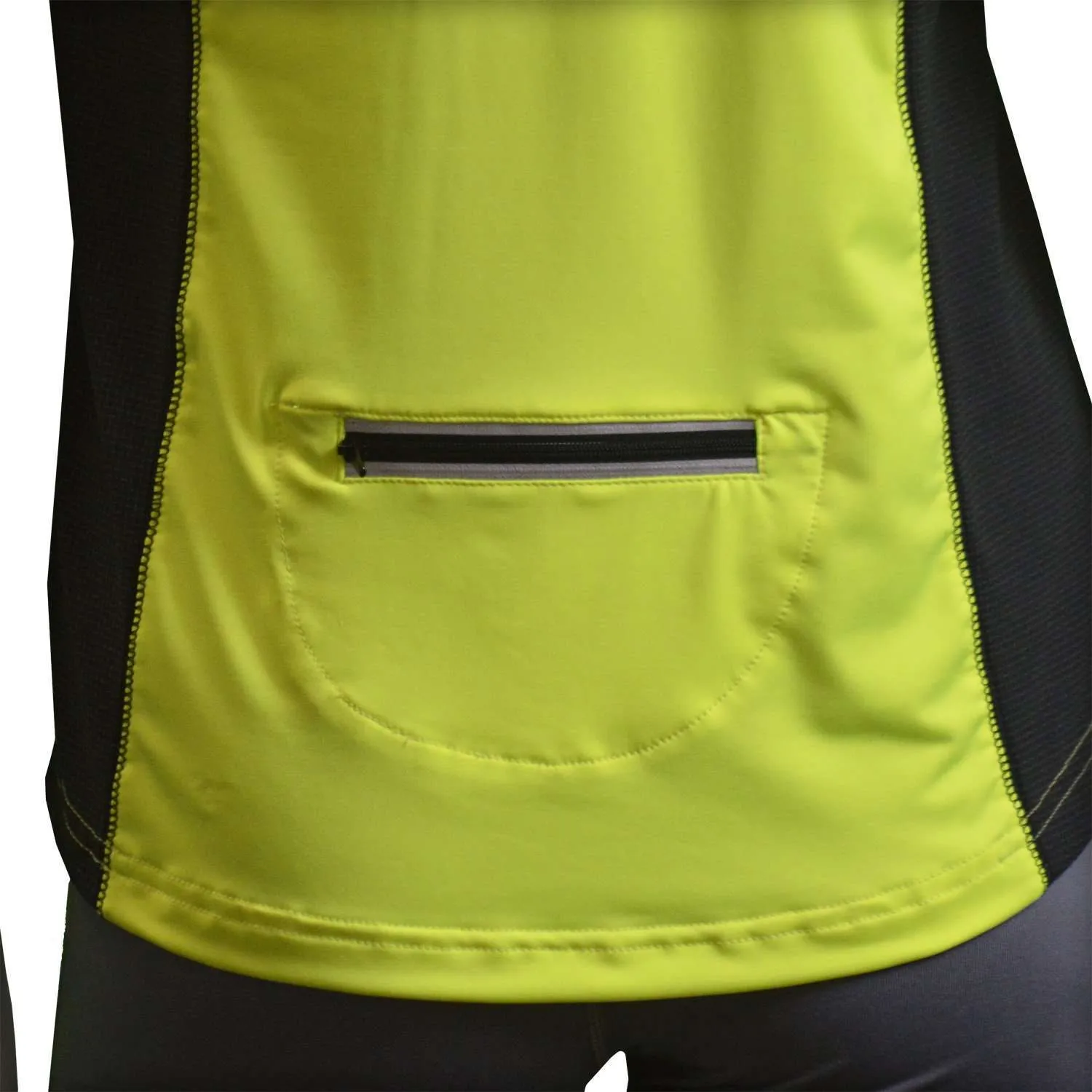 Long Sleeve Reflective Women's Piper Tee in Flo Lime / Black