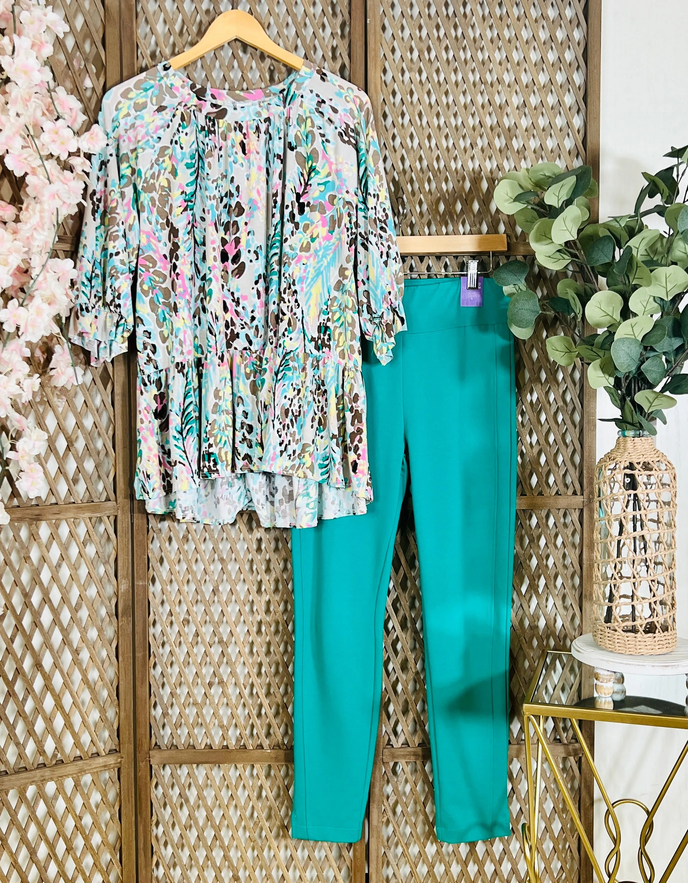 Loose Fit Floral Top: Pastel