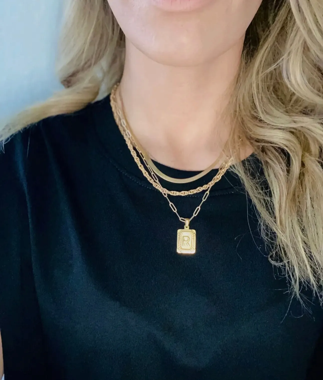 Lucy Letter Plate Necklace