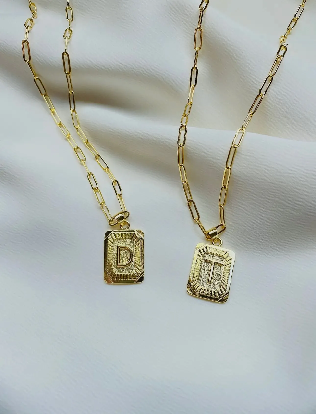 Lucy Letter Plate Necklace
