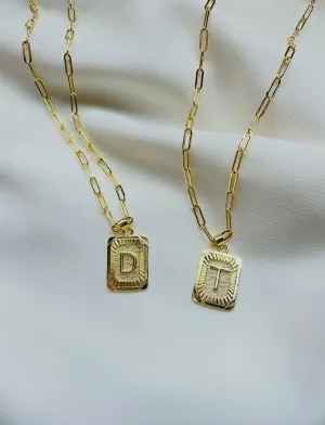 Lucy Letter Plate Necklace