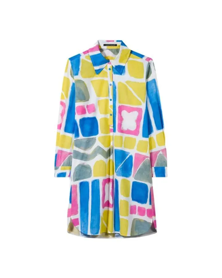 Luisa Cerano Graphic Cotton Shirt Dress