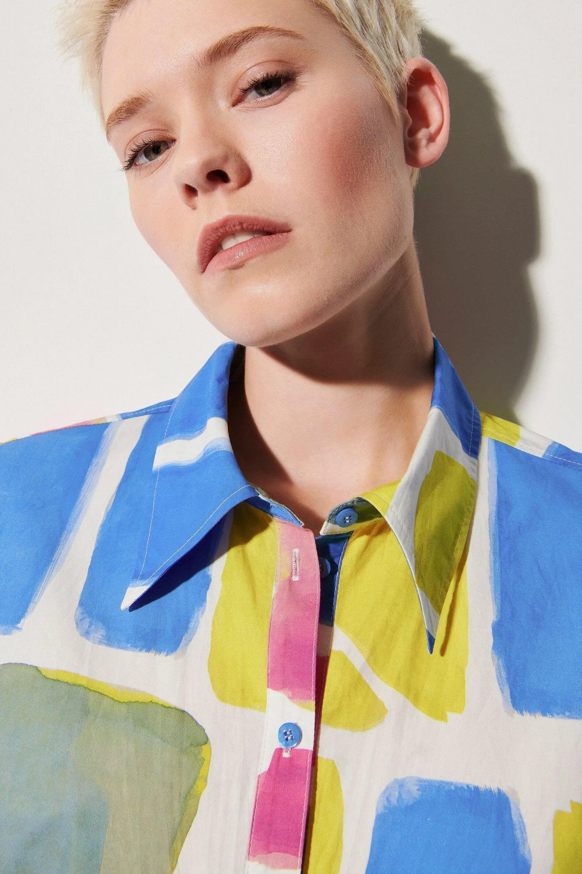 Luisa Cerano Graphic Cotton Shirt Dress