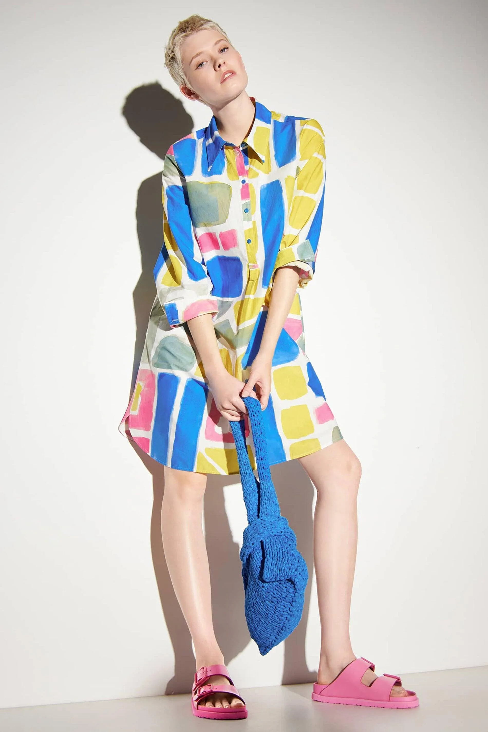 Luisa Cerano Graphic Cotton Shirt Dress