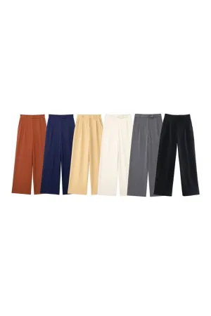 'Madeline' Pleated High-Waist Wide-Leg Pants