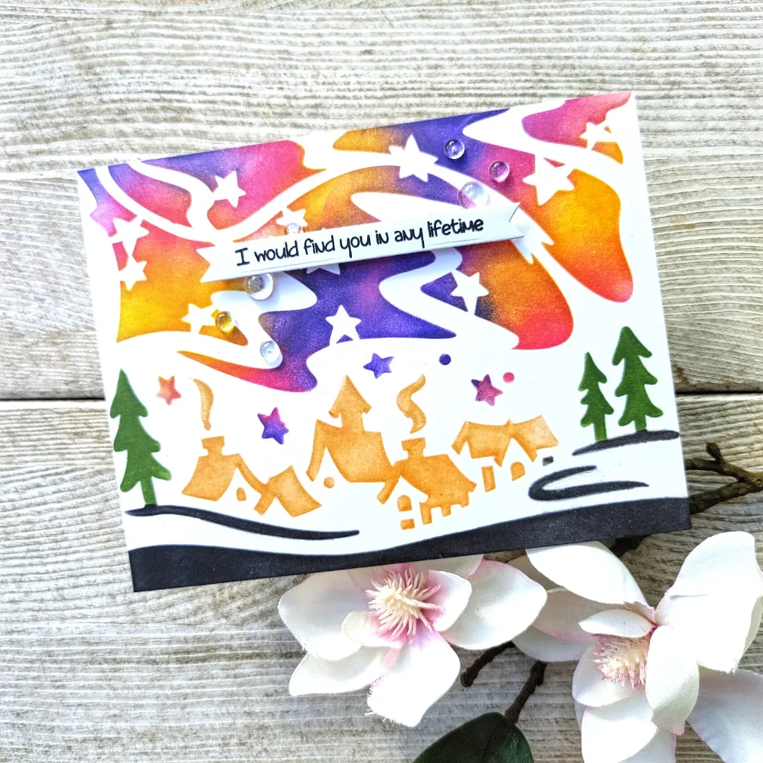 Magical Skies 2 PK 6x6 & 3x6 Stencils