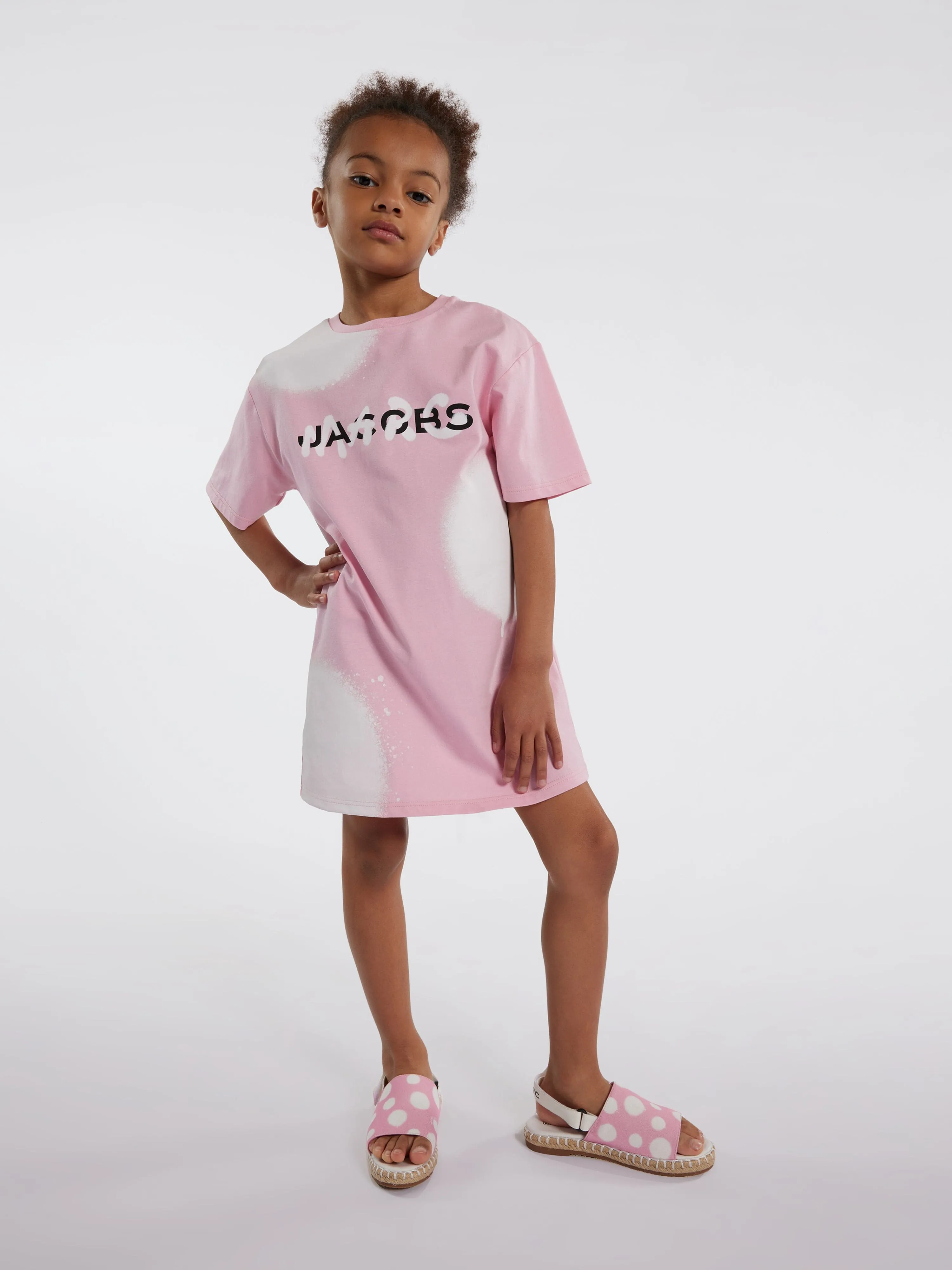 MARC JACOBS Girls Spray Spots T-Shirt Dress in Pink