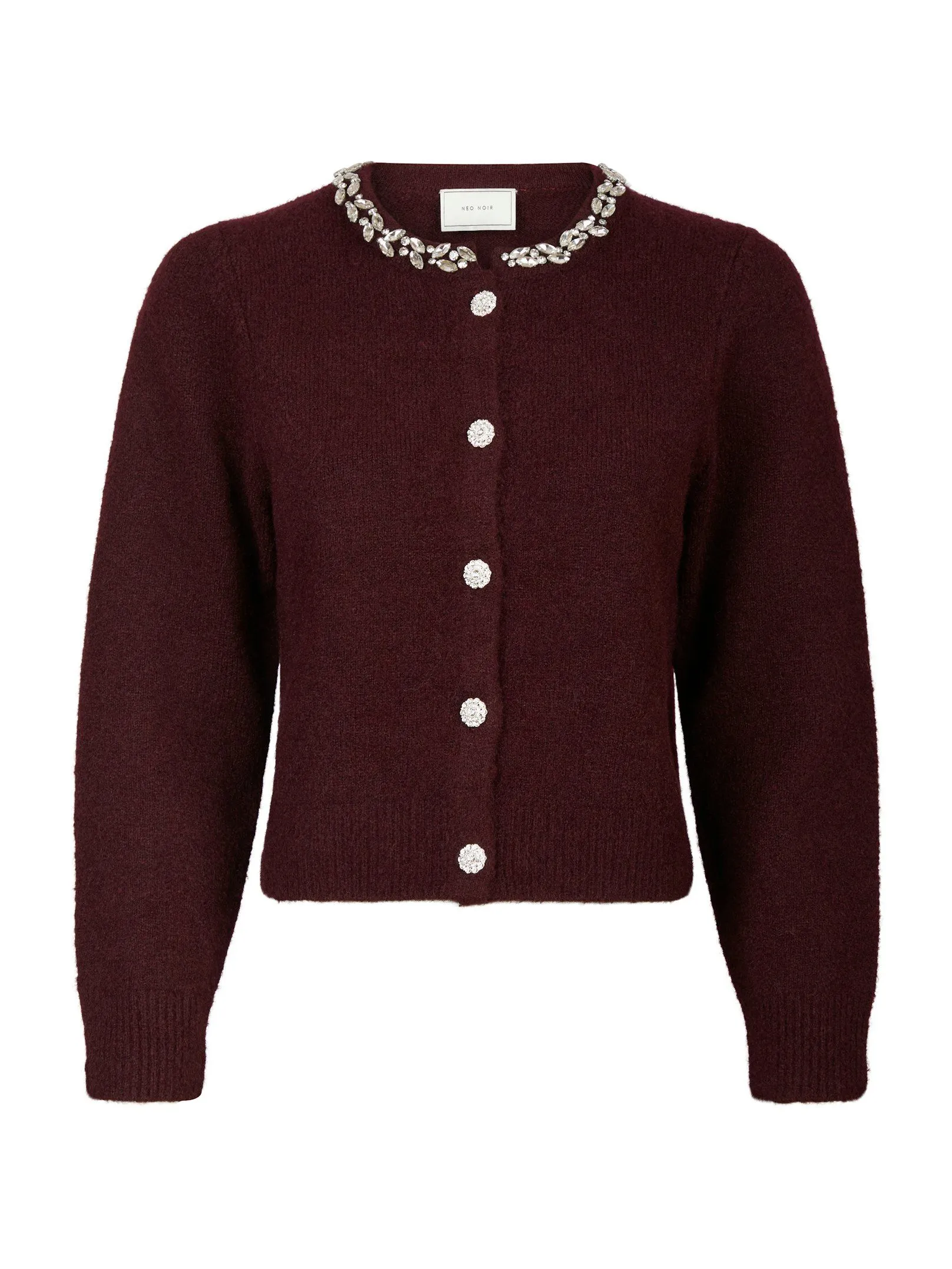 Marie Stone Knit Cardigan - Wine