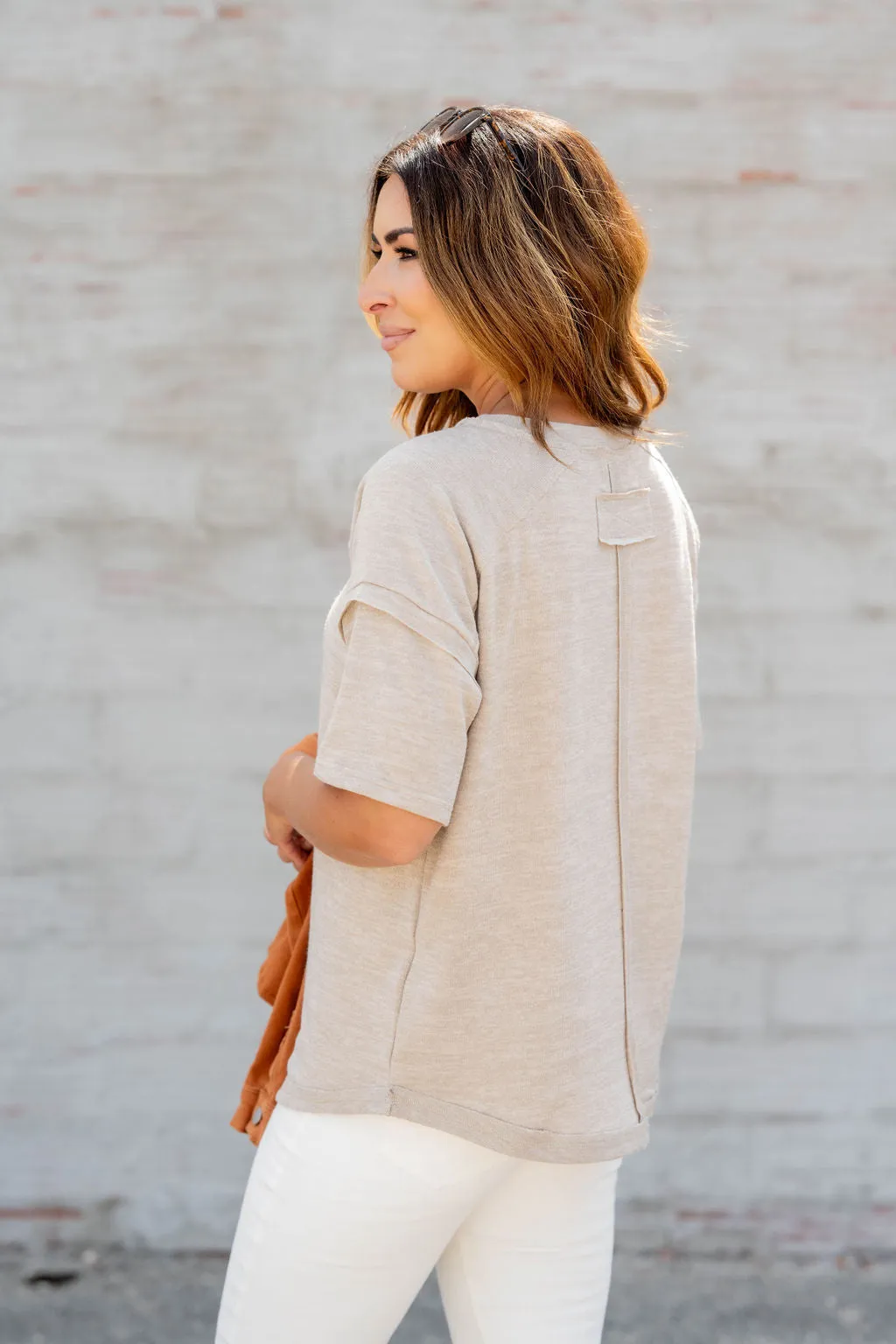 Marled Raw Stitched Tee
