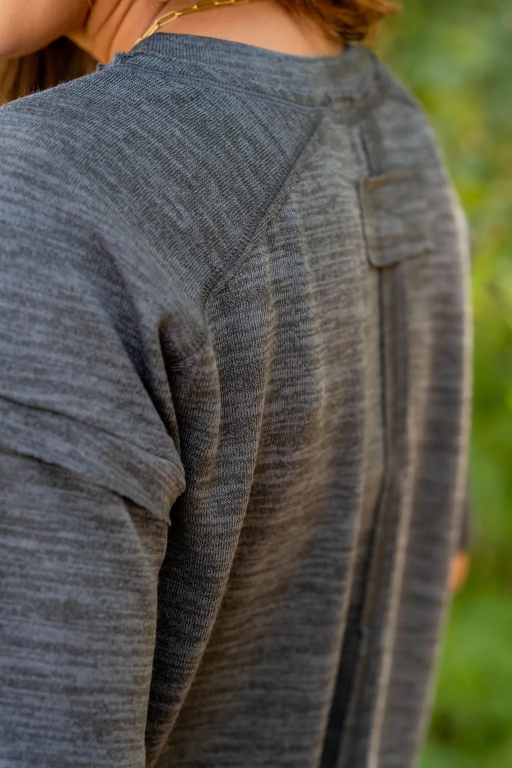 Marled Raw Stitched Tee
