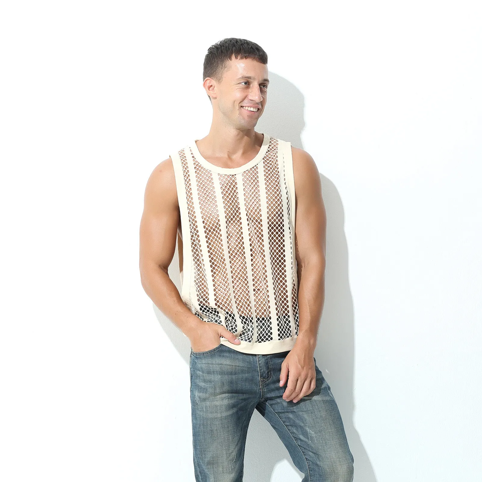 Mesh Sheer Fishnet Tank Top