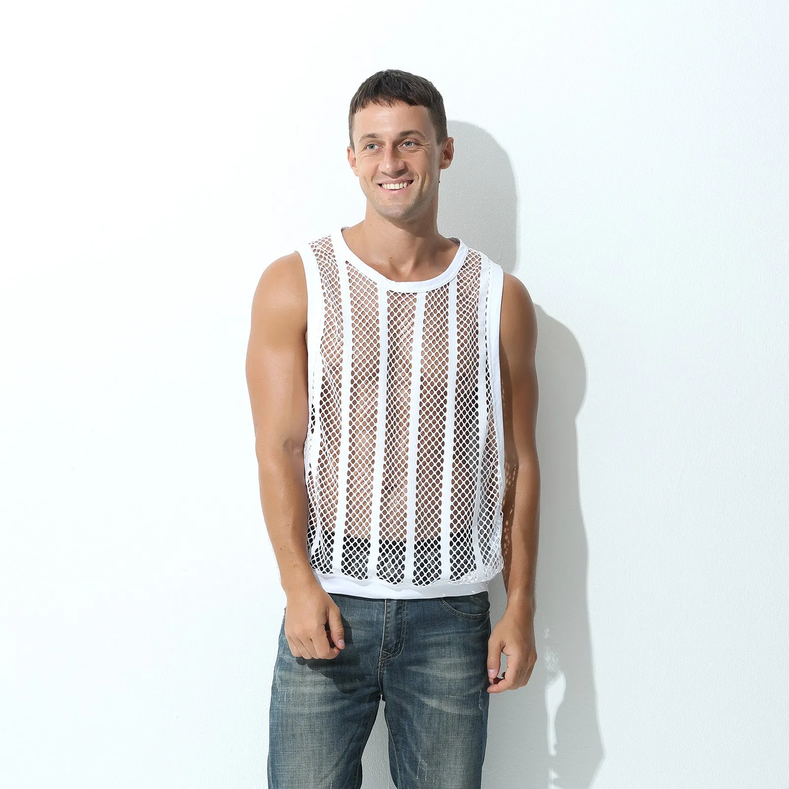 Mesh Sheer Fishnet Tank Top