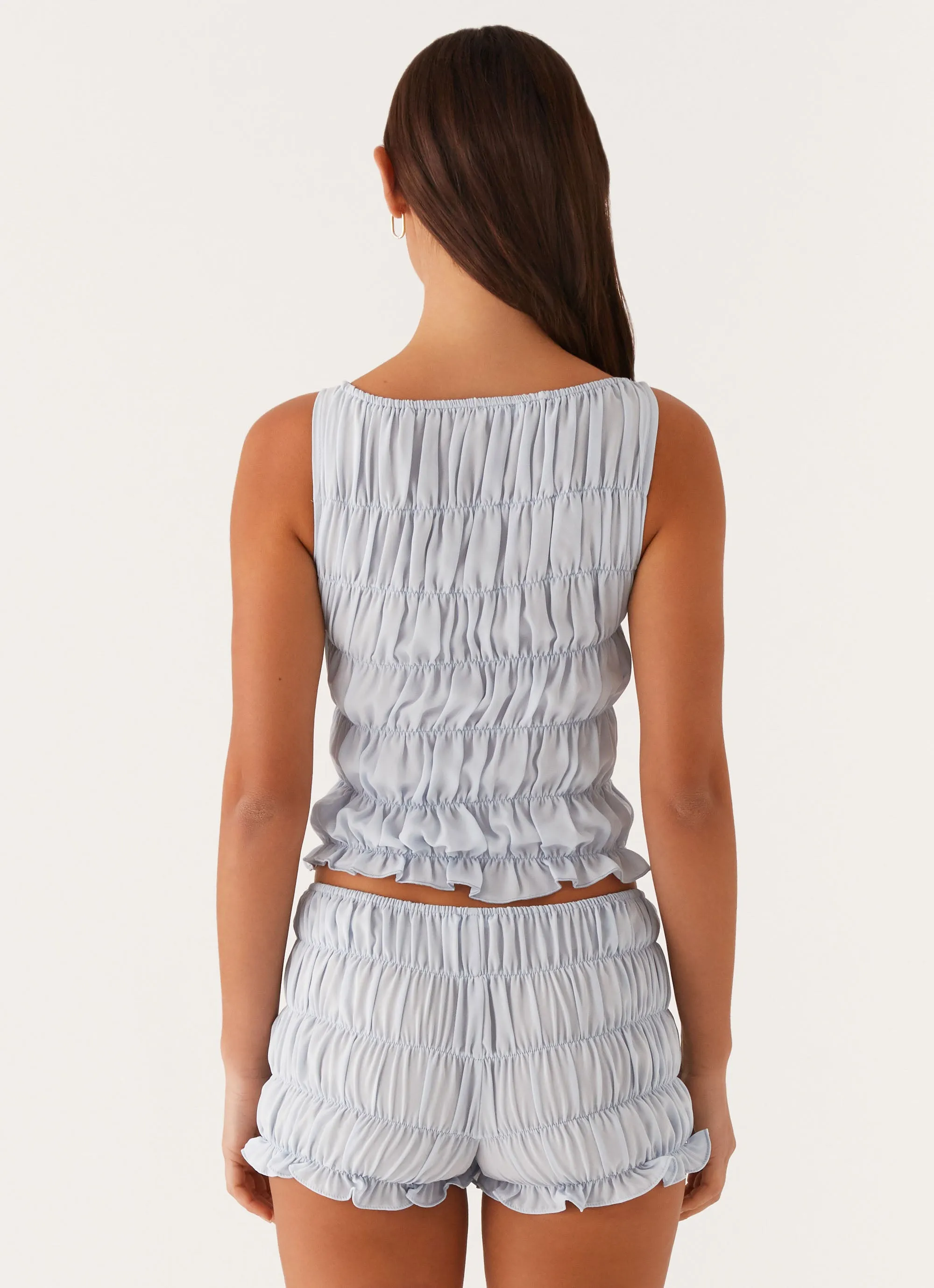 Messina Ruched Tank Top - Blue