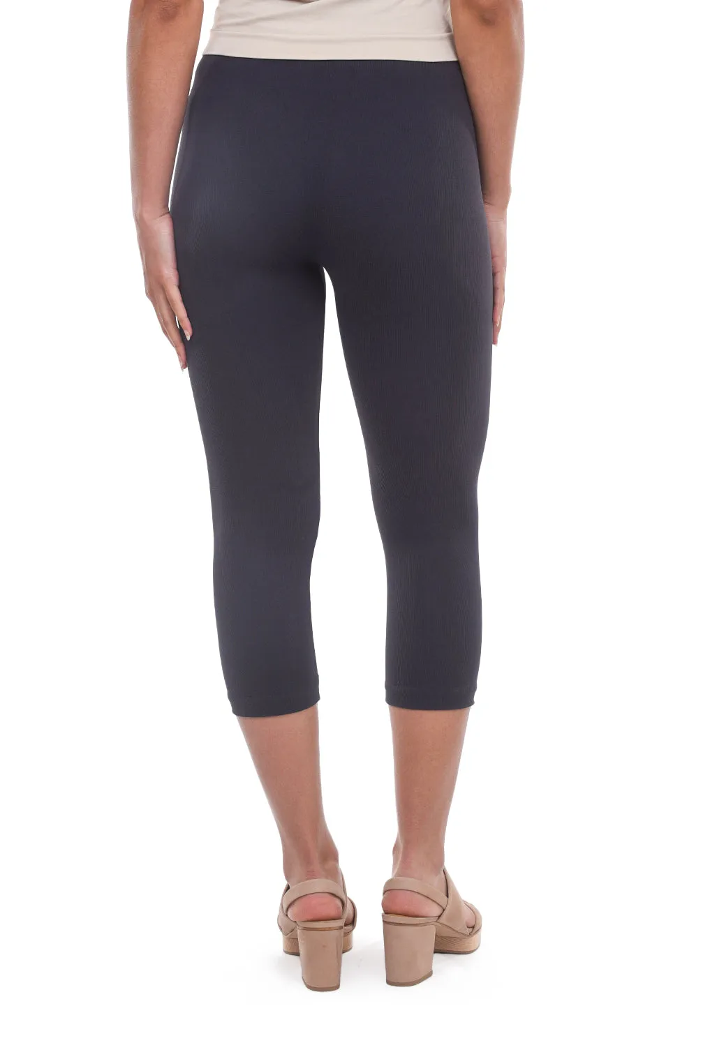 MicroRib Capri Leggings, Storm Gray