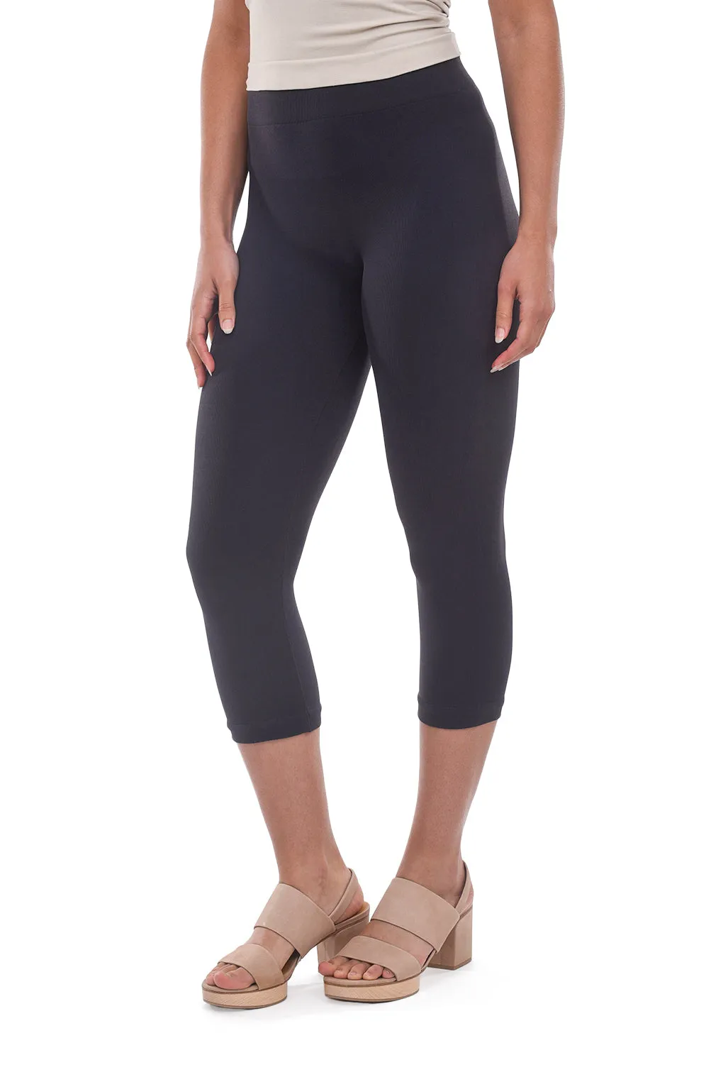 MicroRib Capri Leggings, Storm Gray