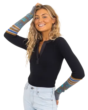 Mikah Layering Cuff Top in Black Combo