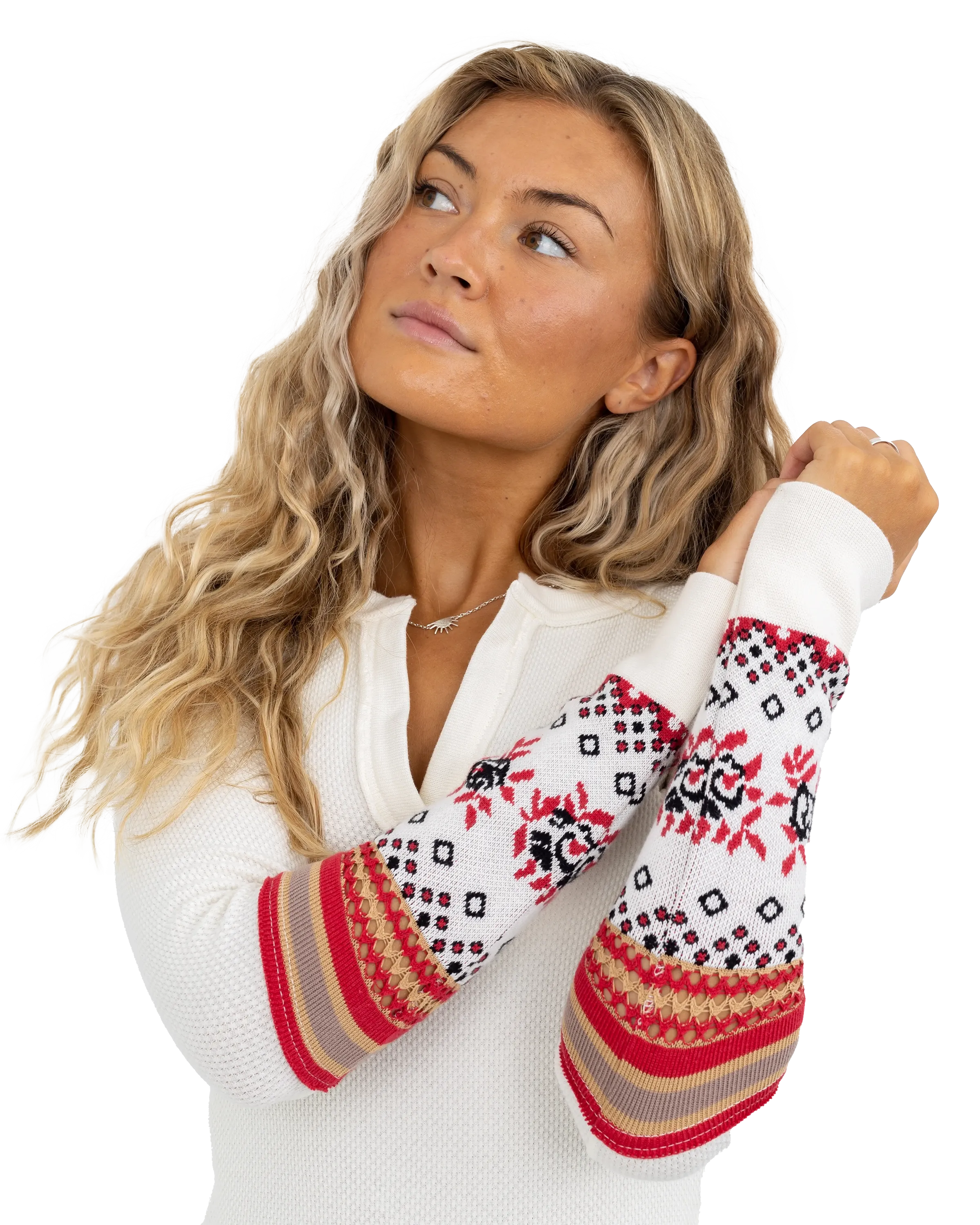 Mikah Layering Cuff Top in Cream Combo