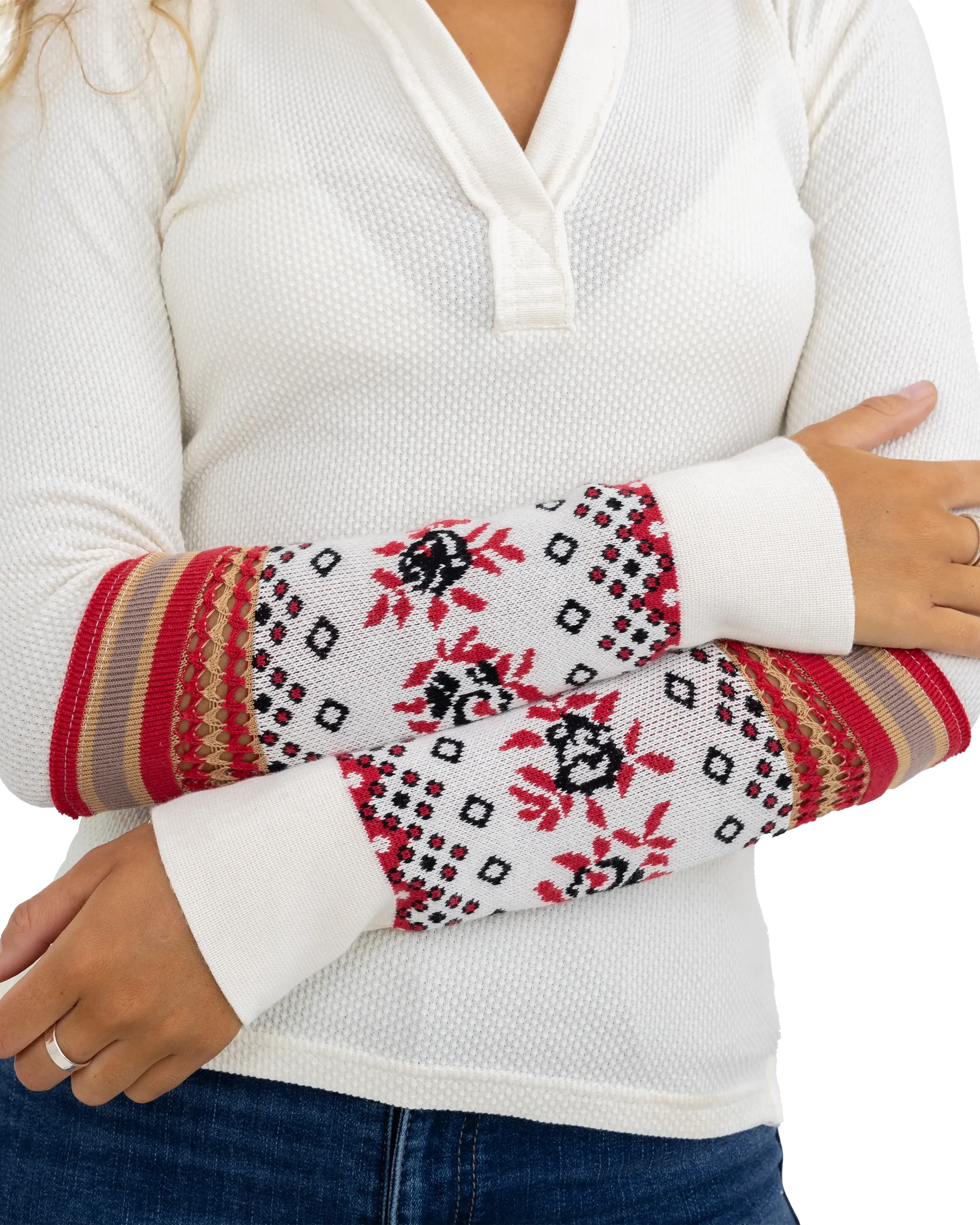 Mikah Layering Cuff Top in Cream Combo