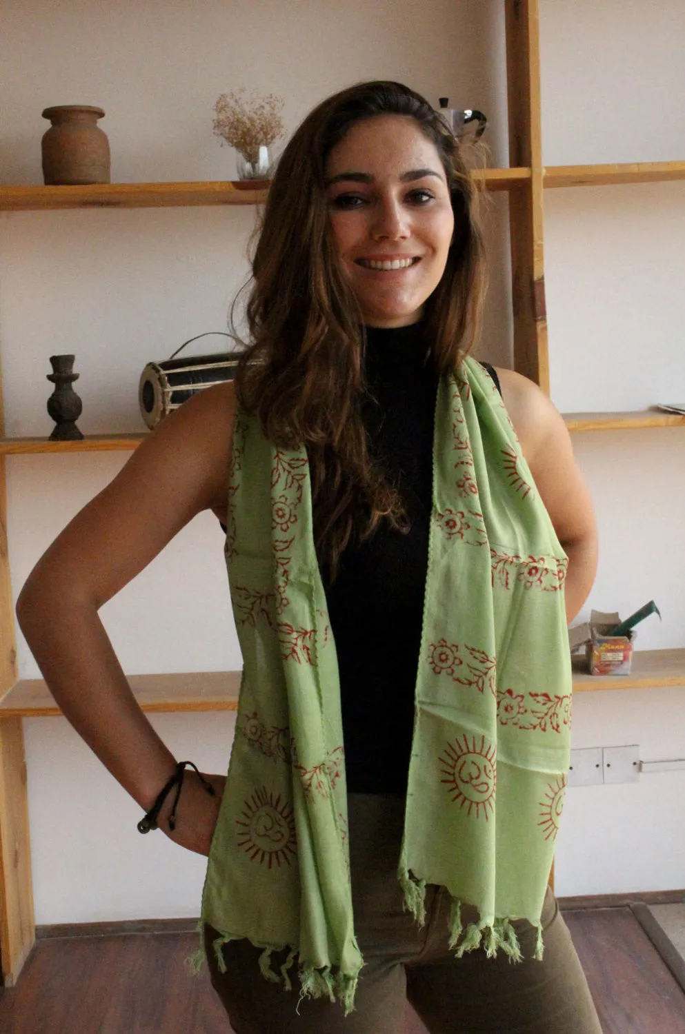 Mini Om Cotton Prayer Scarf