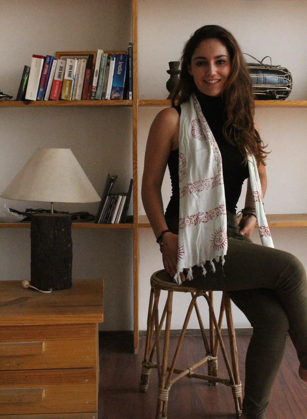 Mini Om Cotton Prayer Scarf