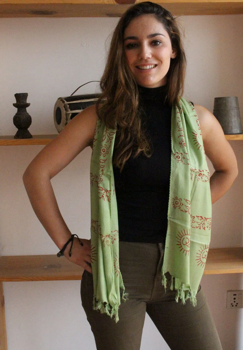 Mini Om Cotton Prayer Scarf