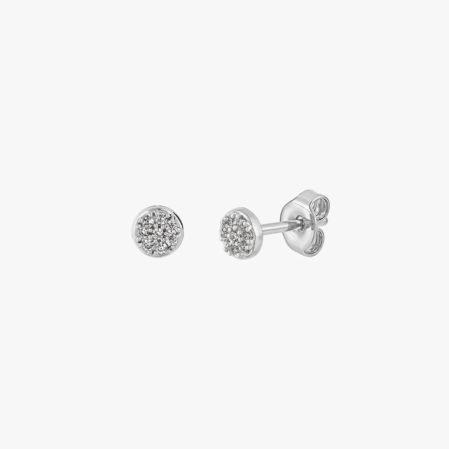 Mini Pave Disc Stud Earrings