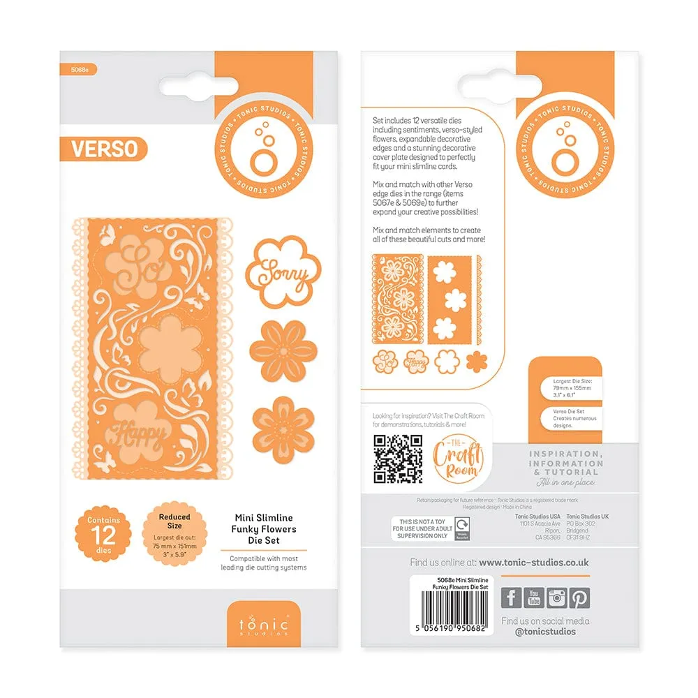 Mini Slimline Funky Flowers Die Set - 5068E