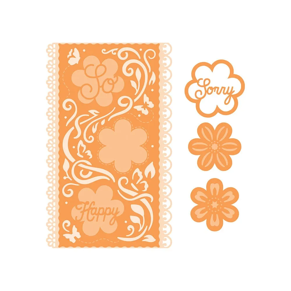 Mini Slimline Funky Flowers Die Set - 5068E