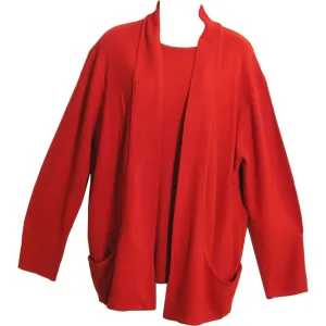 Missy Plus Open Front Knit Two-Piece Cardigan knit Sweater Outerwear Blouse Set