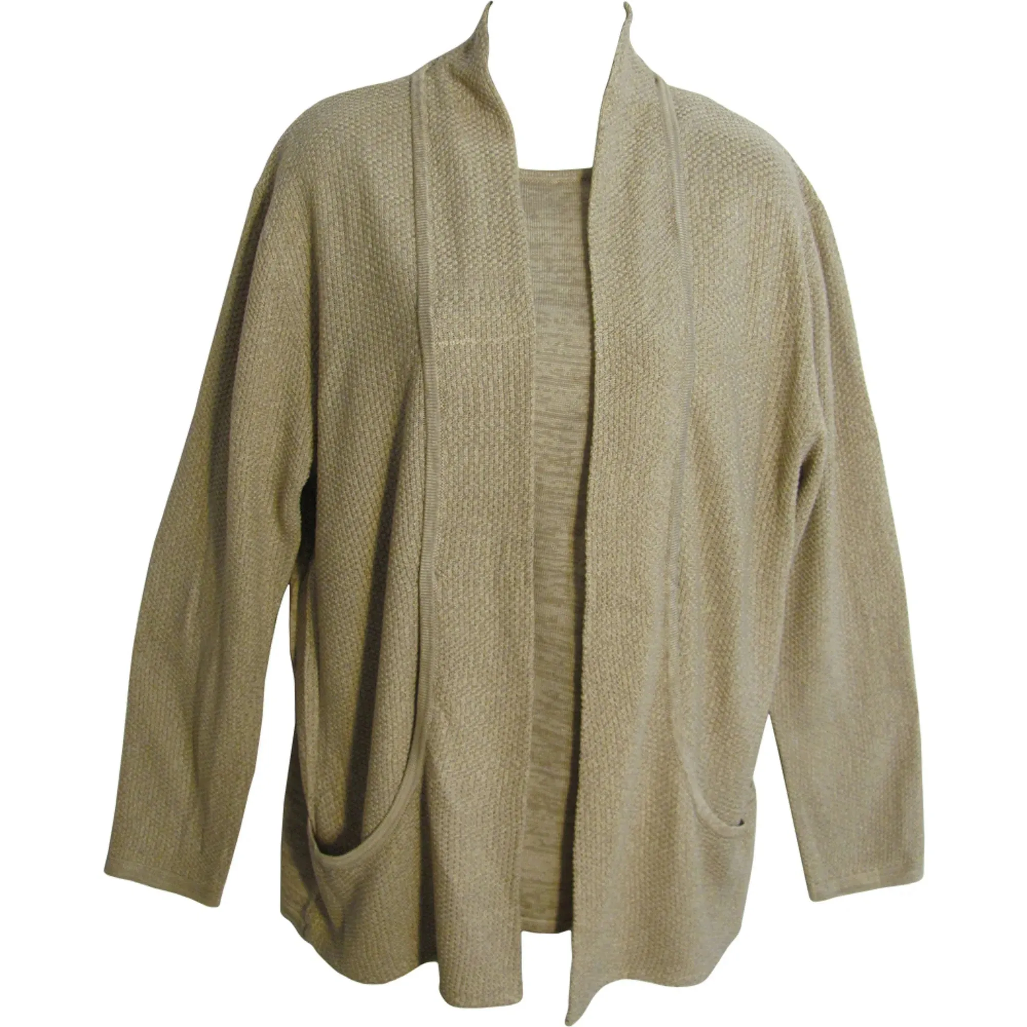 Missy Plus Open Front Knit Two-Piece Cardigan knit Sweater Outerwear Blouse Set
