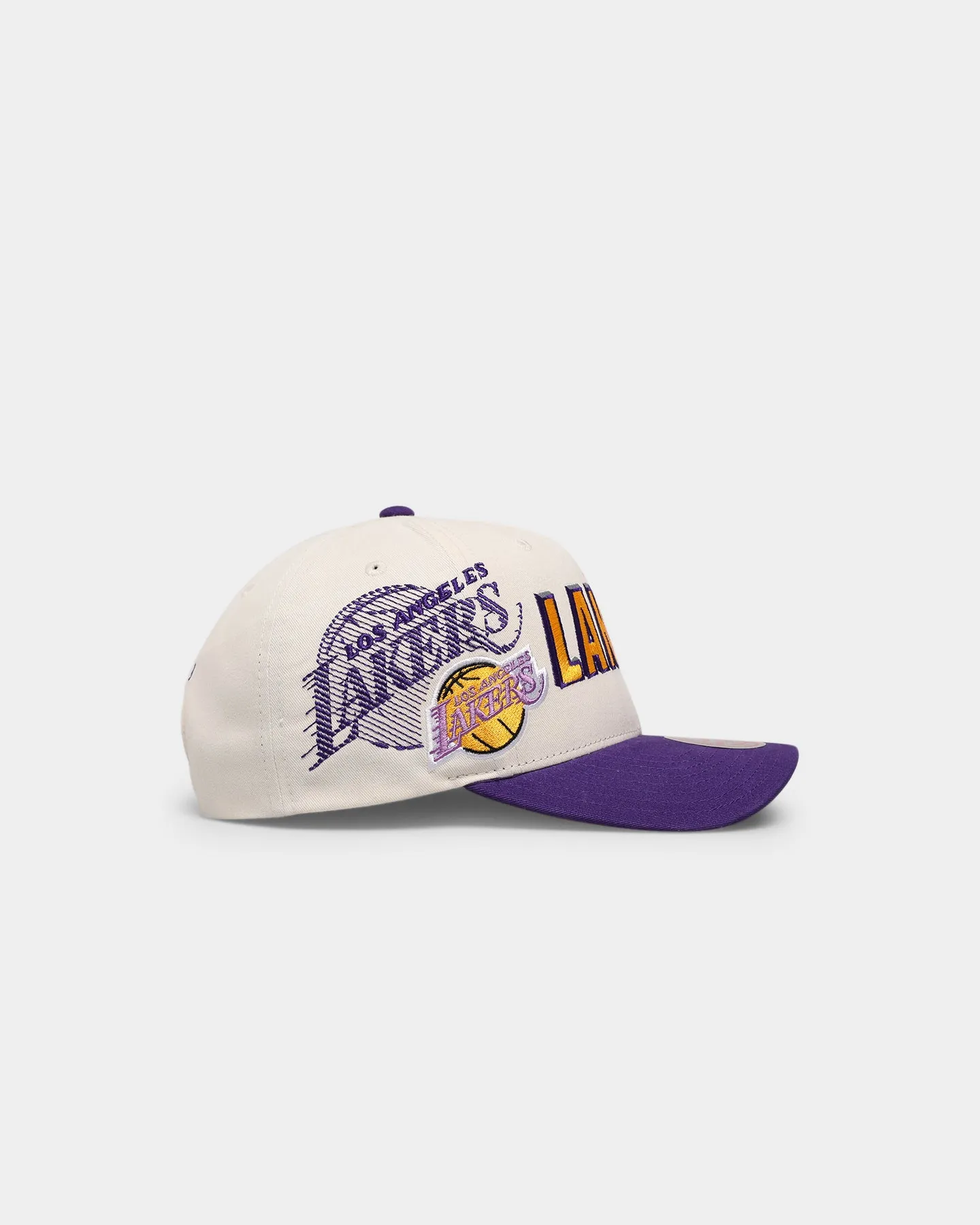 Mitchell & Ness Los Angeles Lakers 'Shadow Designs' Pro Crown Snapback Vintage White