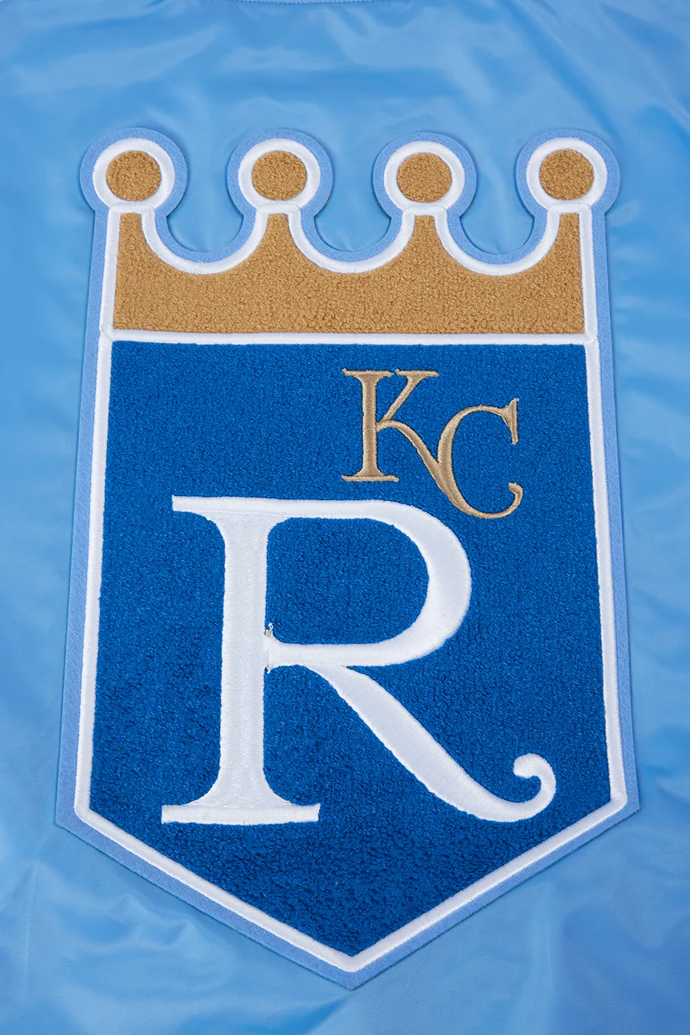 MLB KANSAS CITY ROYALS RETRO CLASSIC MEN'S RIB SATIN JACKET (UNIVERSITY BLUE)