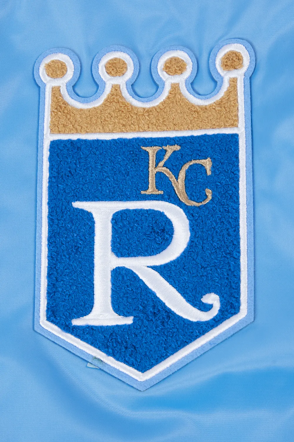 MLB KANSAS CITY ROYALS RETRO CLASSIC MEN'S RIB SATIN JACKET (UNIVERSITY BLUE)