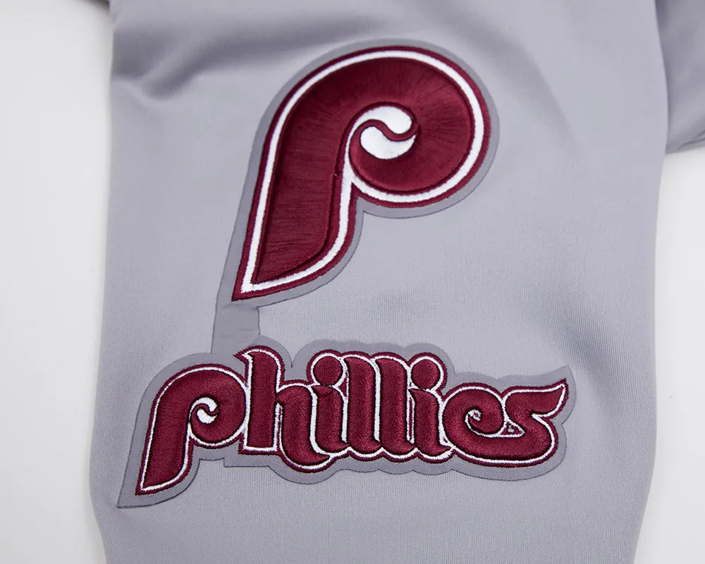 MLB PHILADELPHIA PHILLIES CLASSIC MEN'S TRACK JACKET (GRAY)