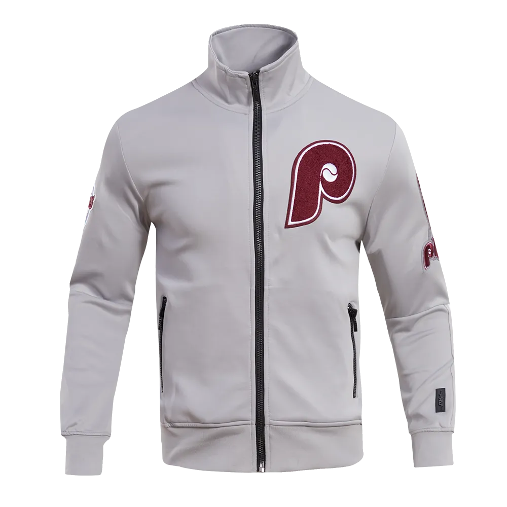 MLB PHILADELPHIA PHILLIES CLASSIC MEN'S TRACK JACKET (GRAY)