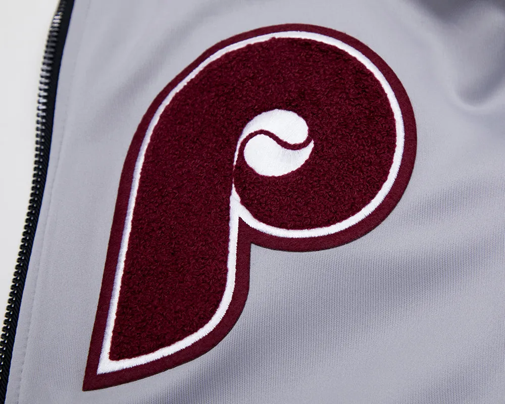 MLB PHILADELPHIA PHILLIES CLASSIC MEN'S TRACK JACKET (GRAY)