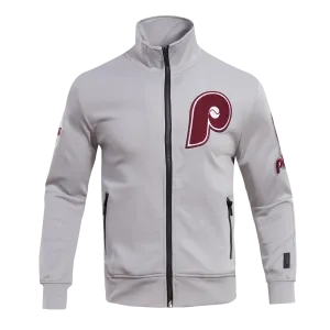 MLB PHILADELPHIA PHILLIES CLASSIC MEN'S TRACK JACKET (GRAY)