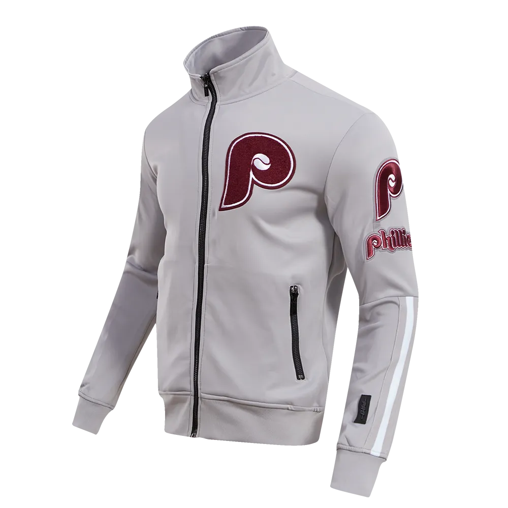 MLB PHILADELPHIA PHILLIES CLASSIC MEN'S TRACK JACKET (GRAY)