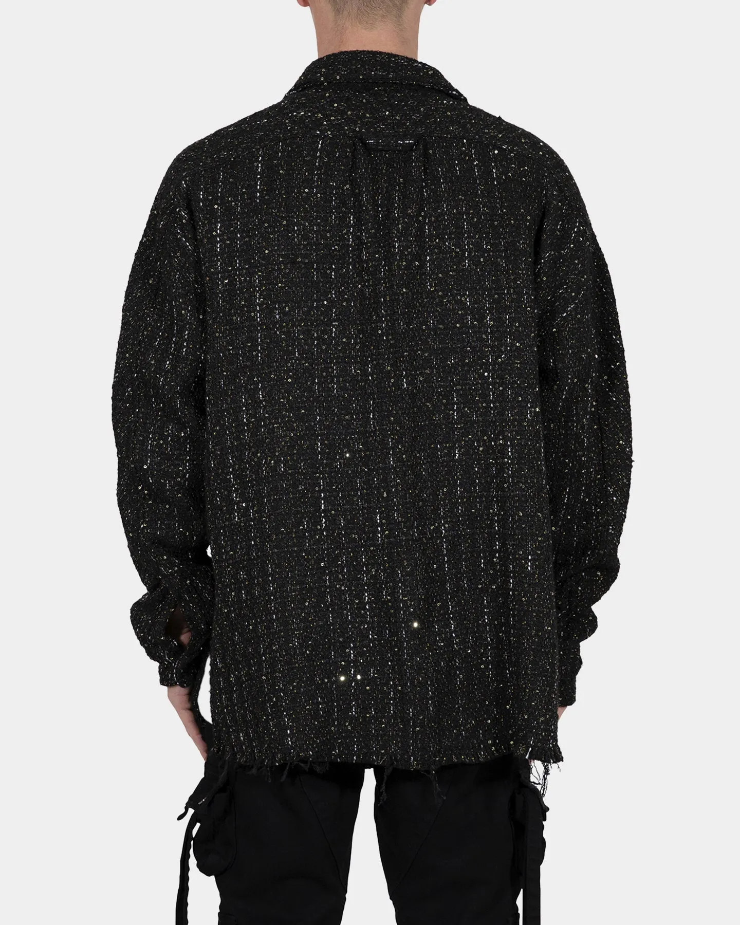 MNML Loose Woven Flannel Shirt Black